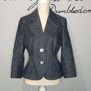 DANA BUCHMAN DENIM Gold Label Embellished Jacket, 6